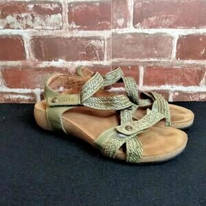 Taos Trulie Sandals Womens Size 7 - 7.5 Brown Lightweight Wedged Strappy